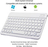 Hometech Alfa 10 YC 10" Uyumlu Kablosuz Bluetooth Şarj Edilebilir Klavye - Beyaz