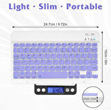 Sunny SN7016 7" Uyumlu Kablosuz Bluetooth Şarj Edilebilir Klavye - Mor