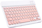 Apple iPad 7. Nesil 10.2" Uyumlu Kablosuz Bluetooth Şarj Edilebilir Klavye - Pembe