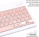 Apple iPad 7. Nesil 10.2" Uyumlu Kablosuz Bluetooth Şarj Edilebilir Klavye - Pembe