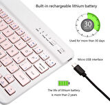 Apple iPad 7. Nesil 10.2" Uyumlu Kablosuz Bluetooth Şarj Edilebilir Klavye - Pembe
