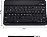 GTX Jaculus Spreadtrum T618 10.4" Uyumlu Kablosuz Bluetooth Şarj Edilebilir Klavye - Siyah