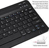 Lenovo Tab M10 HD (2. Nesil) TB-X306F 10.1" Uyumlu Kablosuz Bluetooth Şarj Edilebilir Klavye - Siyah