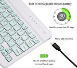 GTX Jaculus Spreadtrum T618 10.4" Uyumlu Kablosuz Bluetooth Şarj Edilebilir Klavye - Yeşil