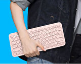 Piranha 8032 8" Uyumlu Kablosuz Bluetooth Pilli Türkçe Q Klavye - Pembe