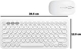 Apple iPad 7. Nesil 10.2" Uyumlu Kablosuz Bluetooth Pilli Klavye Mouse Seti - Beyaz