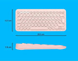 Full Hd Tablet 10.1" Uyumlu Kablosuz Bluetooth Pilli Klavye Mouse Seti - Pembe