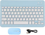 Philips M10 10.1" Uyumlu Kablosuz Bluetooth Şarjlı Türkçe Q Klavye Mouse Seti - Mavi