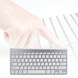 Reeder A8i Q2 8" Uyumlu Kablosuz Wireless Pilli Türkçe Q Klavye - Gümüş