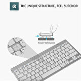 Techstorm Winpad P02 11.6" Uyumlu Kablosuz Wireless Pilli Türkçe Q Klavye - Gümüş