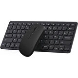 Alcatel 3T 10 10" Uyumlu Kablosuz Wireless Pilli Klavye Mouse Seti - Siyah