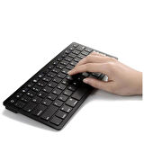 Alcatel 3T 10 10" Uyumlu Kablosuz Wireless Pilli Klavye Mouse Seti - Siyah