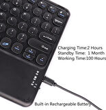 Huawei Matepad T8 8" Uyumlu Kablosuz Bluetooth Şarjlı TouchPad'li Türkçe Q Klavye - Siyah