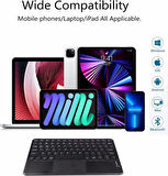 Samsung Galaxy Tab A SM-T285 7" Uyumlu Kablosuz Bluetooth Şarjlı TouchPad'li Türkçe Q Klavye - Siyah