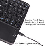iXtech IX 701 7" Uyumlu Kablosuz Bluetooth Şarjlı TouchPad'li Türkçe Q Klavye - Siyah