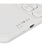 Samsung Galaxy Note 10.1" GT-N8000 Uyumlu Kablosuz Bluetooth Şarjlı TouchPad'li Klavye Mouse Seti - Beyaz