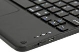 Hometech Alfa 7LM 7" Uyumlu Kablosuz Bluetooth Şarjlı TouchPad'li Türkçe Q Klavye - Siyah