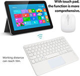 Apple iPad 9. Nesil 10.2" Uyumlu Kablosuz Bluetooth Dahili Bataryalı Şarjlı TouchPad'li Klavye Mouse Seti - Beyaz