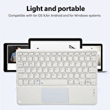 Apple iPad Air 13" (2024) Wi-Fi Uyumlu Kablosuz Bluetooth Dahili Bataryalı Şarjlı TouchPad'li Klavye Mouse Seti - Beyaz