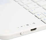 Apple iPad Air 13" (2024) Wi-Fi Uyumlu Kablosuz Bluetooth Dahili Bataryalı Şarjlı TouchPad'li Klavye Mouse Seti - Beyaz