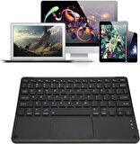 Apple iPad 6. Nesil 9.7" Uyumlu Kablosuz Bluetooth Şarjlı TouchPad'li Klavye Mouse Seti - Siyah