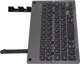 Lenovo Tab M10 HD (2. Nesil) TB-X306F 10.1" Uyumlu Kablosuz Bluetooth Şarjlı Kendinden Standlı Katlanır Klavye