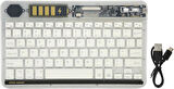 Apple iPad Pro 11" Uyumlu Kablosuz Bluetooth Şarjlı Transparan Rgp 7 Renk Işıklı Klavye - Beyaz