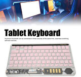 WennTab Ultra Tablet 10.1" Uyumlu Kablosuz Bluetooth Şarjlı Transparan Rgp 7 Renk Işıklı Klavye - Pembe