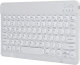 Hegitech Pro-8S 8" Uyumlu Kablosuz Bluetooth Şarj Edilebilir Yuvarlak Tuşlu Klavye - Beyaz