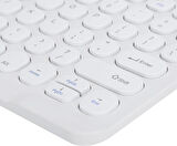 iXtech IX-1013 10.1" Uyumlu Kablosuz Bluetooth Şarj Edilebilir Yuvarlak Tuşlu Klavye - Beyaz