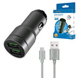 CONCORD C-771 Araç Çakmak Şarj Seti Micro 2XUsb