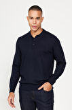 Standart Fit Normal Kesim Polo Yaka Triko Kazak