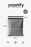 Gri Cepli Kargo Poşeti 40x50+5 cm | Yapışkan Bantlı Gönderi Zarfı | 500’lü E-Ticaret Poşeti