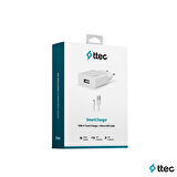 Ttec 2024 Smart Fast Charger 2.1A Apple Uyumlu Seyahat Şarj Aleti + Lightning USB Kablo