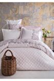 Apricitas Home Grace Pink Çift Kişilik %100 Pamuk Kapitoneli Nevresim Takımı AP84T20210042