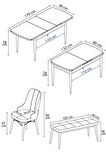 Loft Beyaz 80x132 Açılabilir Mdf Yemek Odası Takımı 4 Sandalye, 1 Bench