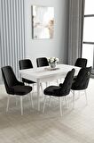 Loft Beyaz 80x132 Açılabilir Mdf Yemek Odası Takımı 6 Adet Sandalye