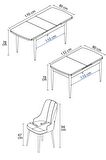Mabel Beyaz 80x132 Açılabilir Mdf Yemek Odası Takımı 4 Sandalye, 1 Bench