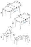 Mabel Beyaz 80x132 Açılabilir Mdf Yemek Odası Takımı 4 Sandalye, 1 Bench