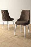 Mabel Beyaz Mermer Desen 80x132 Açılabilir Mdf Yemek Odası Takımı 4 Sandalye, 1 Bench