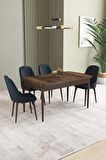 İkon Barok Desen 80x132 Açılabilir Mdf Yemek Odası Takımı 4 Adet Sandalye