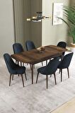 İkon Barok Desen 80x132 Açılabilir Mdf Yemek Odası Takımı 6 Adet Sandalye
