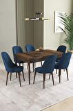 İkon Barok Desen 80x132 Açılabilir Mdf Yemek Odası Takımı 6 Adet Sandalye