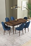 İkon Barok Desen 80x132 Açılabilir Mdf Yemek Odası Takımı 6 Adet Sandalye