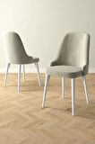 İkon Beyaz Mermer Desen 80x132 Açılabilir Mdf Yemek Odası Takımı 4 Adet Sandalye