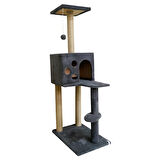 Reyo Pet Kedi Tırmalama ve Oyun Evi Antrasit