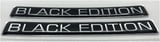 Black Edition Silver Siyah 3D logo sticker 2 adet
