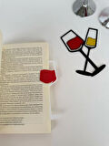 Renkli Şarap Kadehi Tasarımlı Kitap Ayracı-Dekoratif ve Eğlenceli Kitap Okuma Aksesuarı