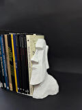  Moai Heykel Kitap Tutucu Dekoratif Kitaplık Aksesuarı Modern Kitaplık Desteği