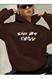 You Are Lost Yazı Detaylı Kapüşonlu Sweatshirt